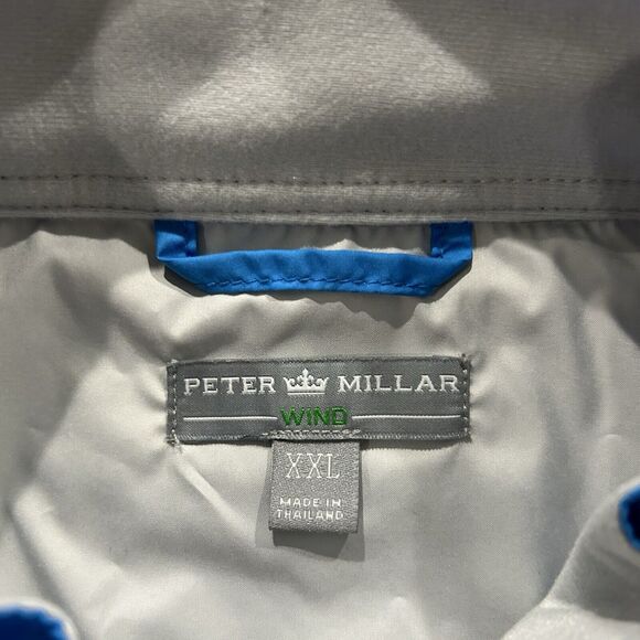 Peter Millar Windbreaker Mens 2XL Blue E4 Wind Performance 1/4 Zip Packable Golf - Picture 7 of 11